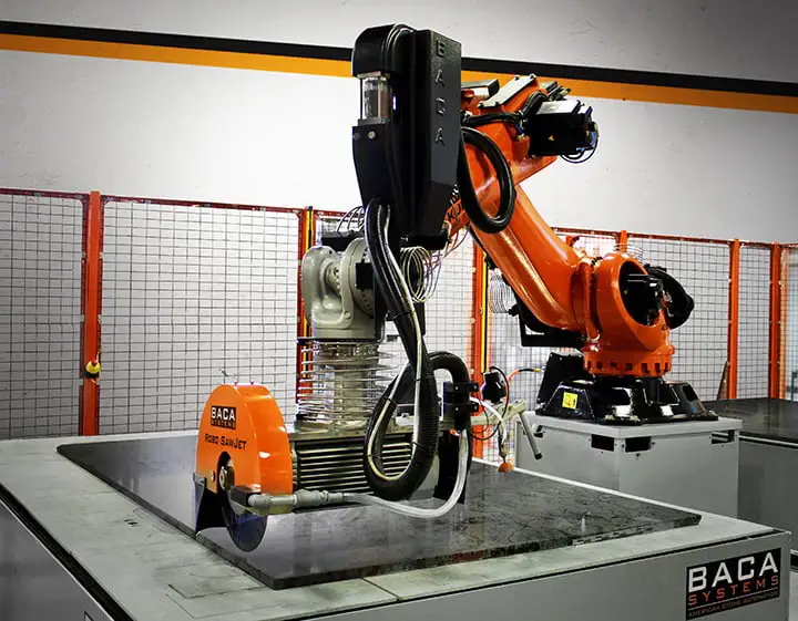 Robo SawJet fabricating granite countertops
